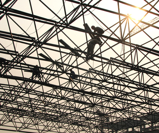 穆棱厂房网架安装